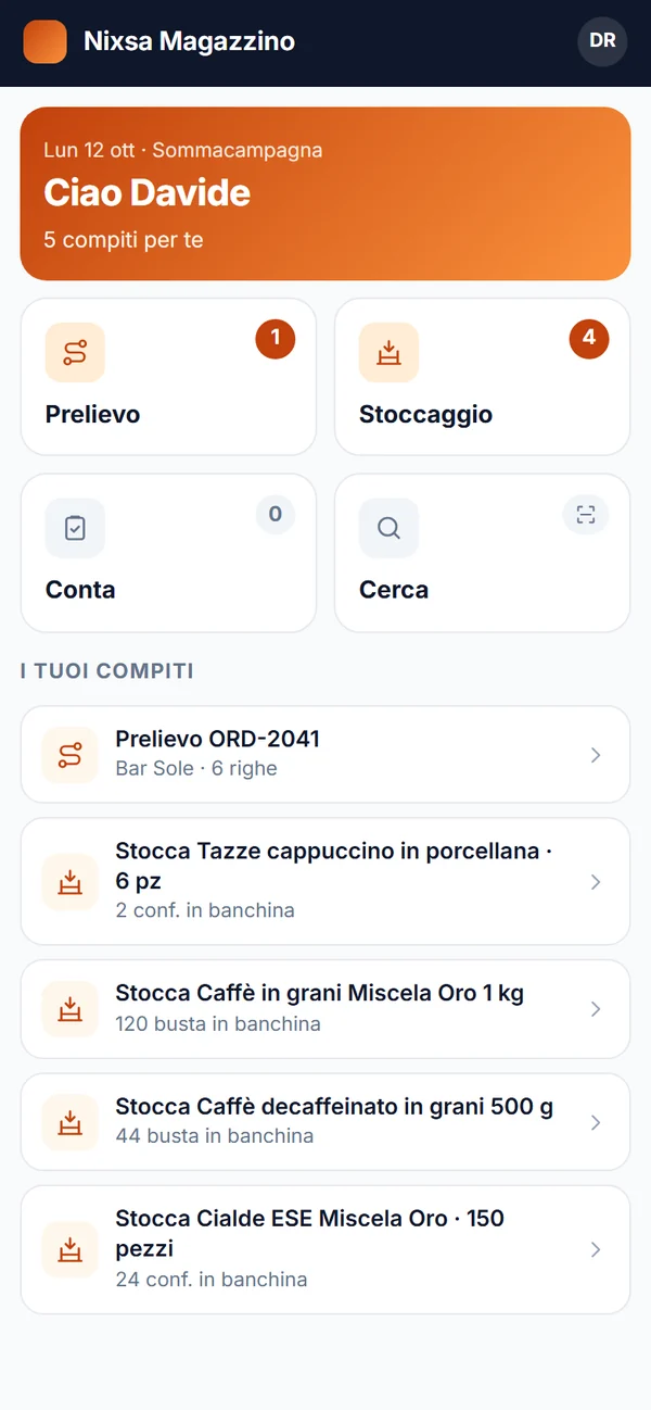Palmare: i compiti dell'operatore.